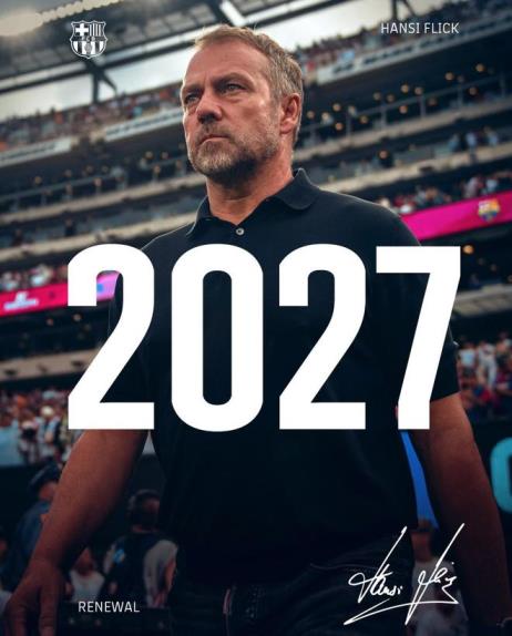 官方：弗里克与巴萨续约1年至2027年
